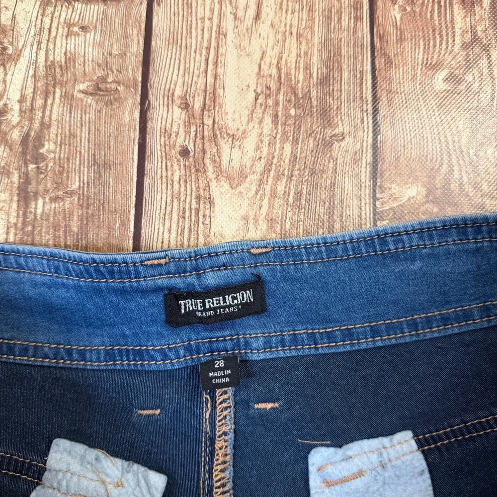 True Religion Denim Cargo SN Straight Jeans Mens 28 Blue Medium Tide Wash NWT
